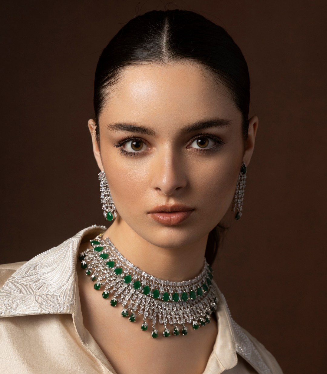 DEVANSHA GREEN ZIRCON NECKLACE SET