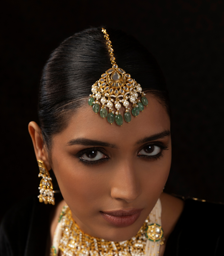PURNIMA GREEN KUNDAN TIKKA