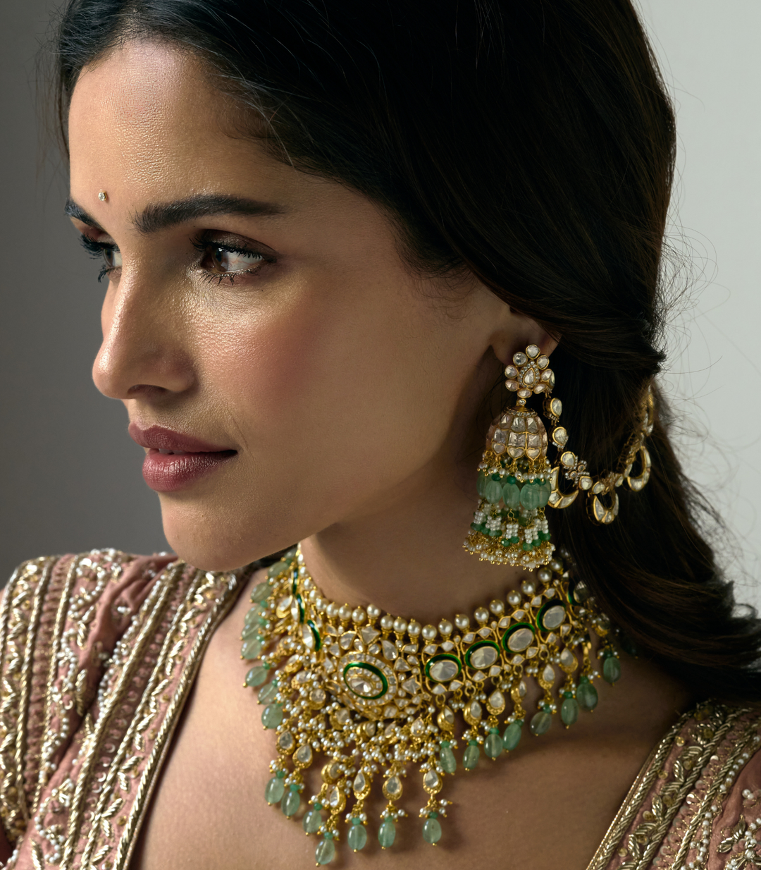 SAANVI GOLD PLATED MOISSANITE JHUMKA