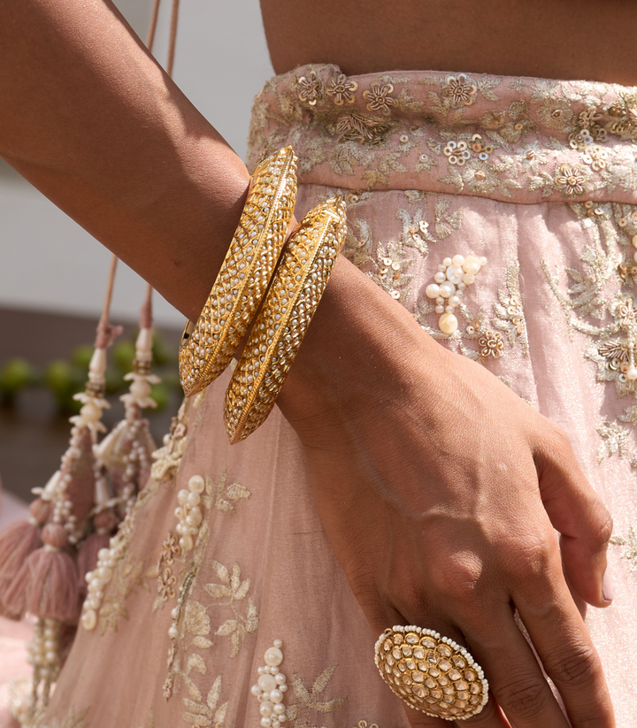 PARNIKA WHITE JADAU BANGLES