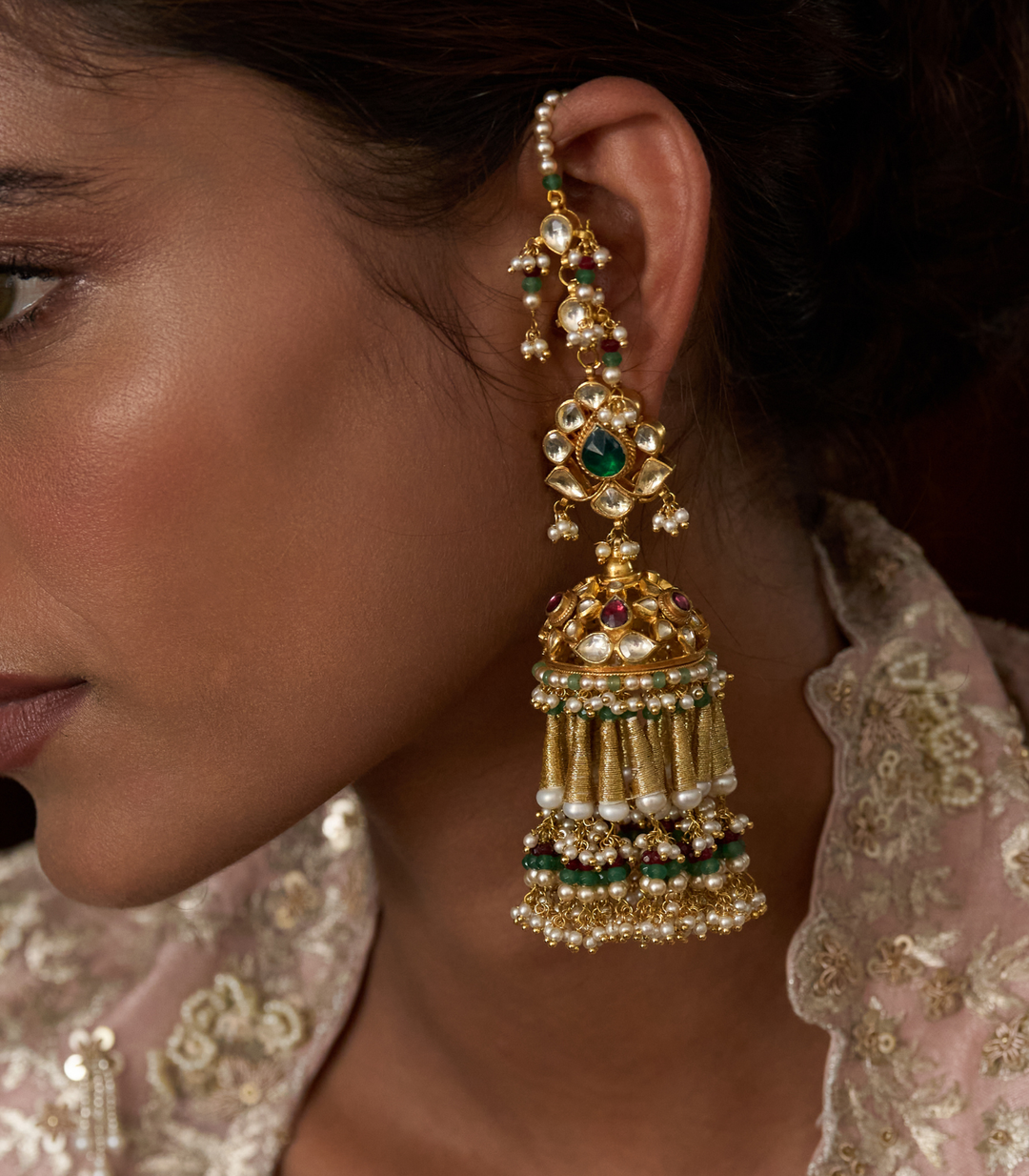 SHIFA GREEN KUNDAN JHUMKA