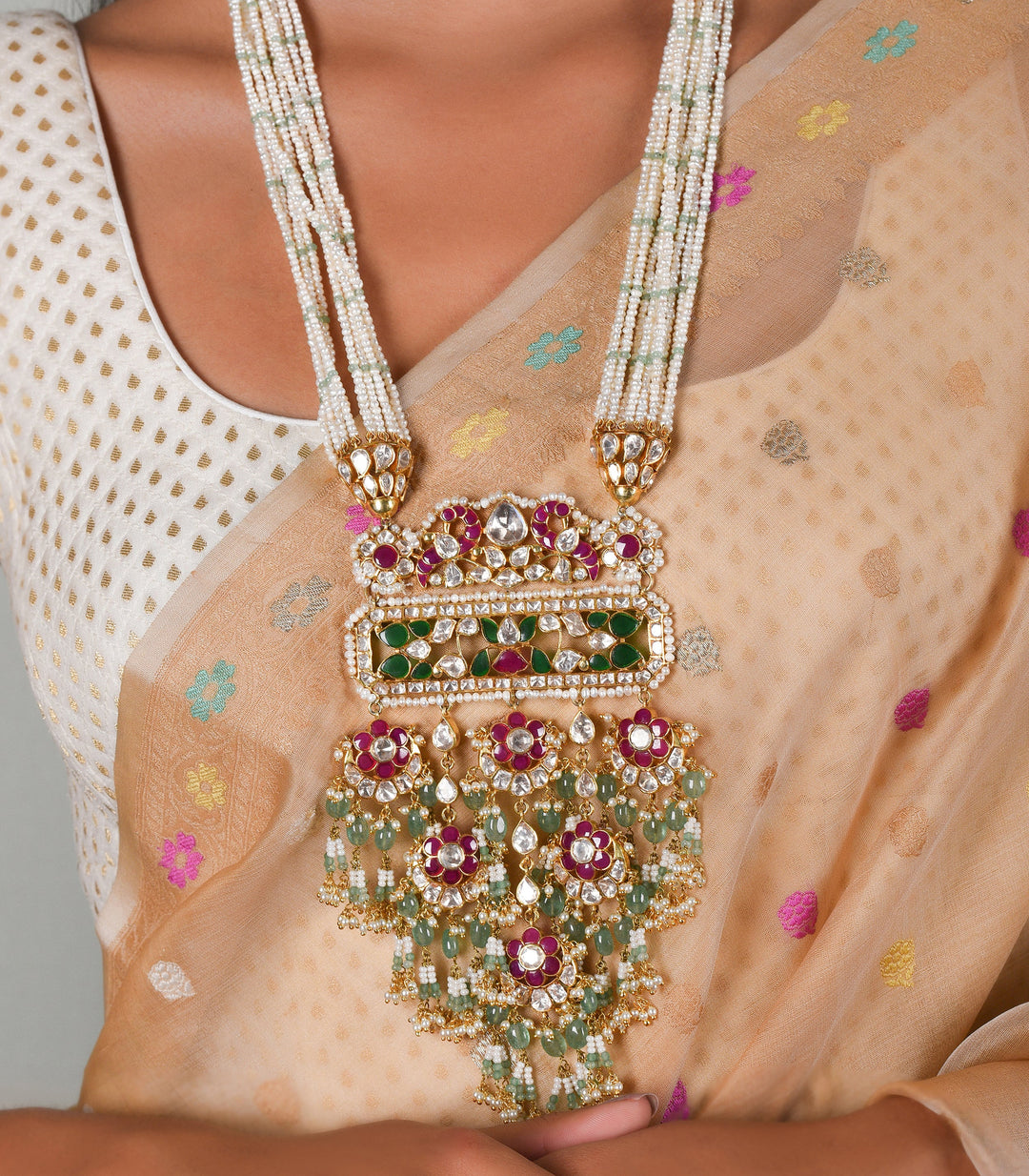 KUSHALI RED & GREEN MOISSANITE PENDANT