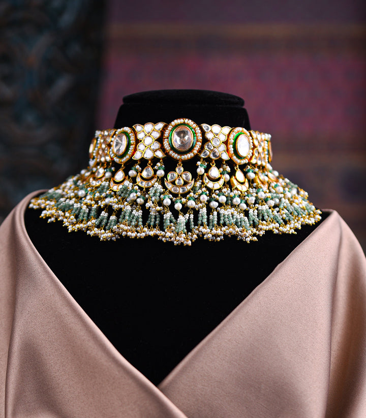 MAWYA GREEN MOISSANITE NECKLACE SET