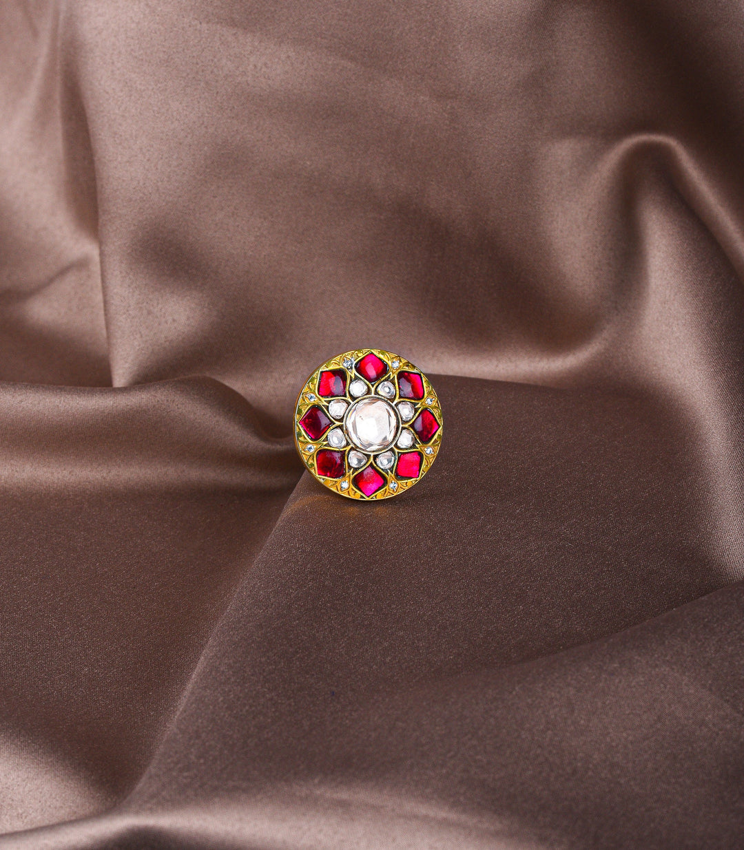 MANASVINI RED MOISSANITE RING