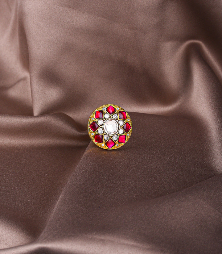 MANASVINI RED MOISSANITE RING
