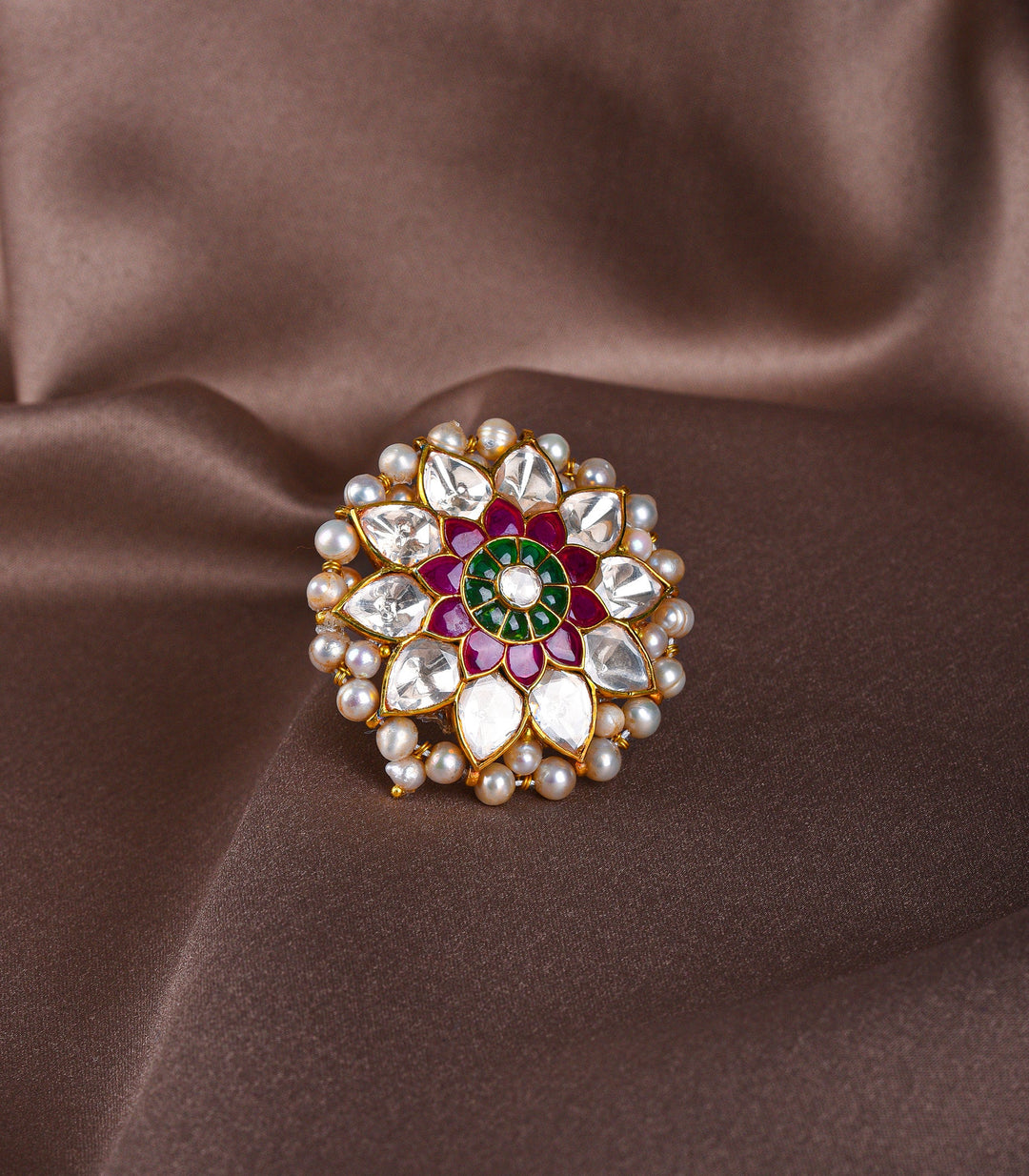 TANISHKA RED & GREEN MOISSANITE RING