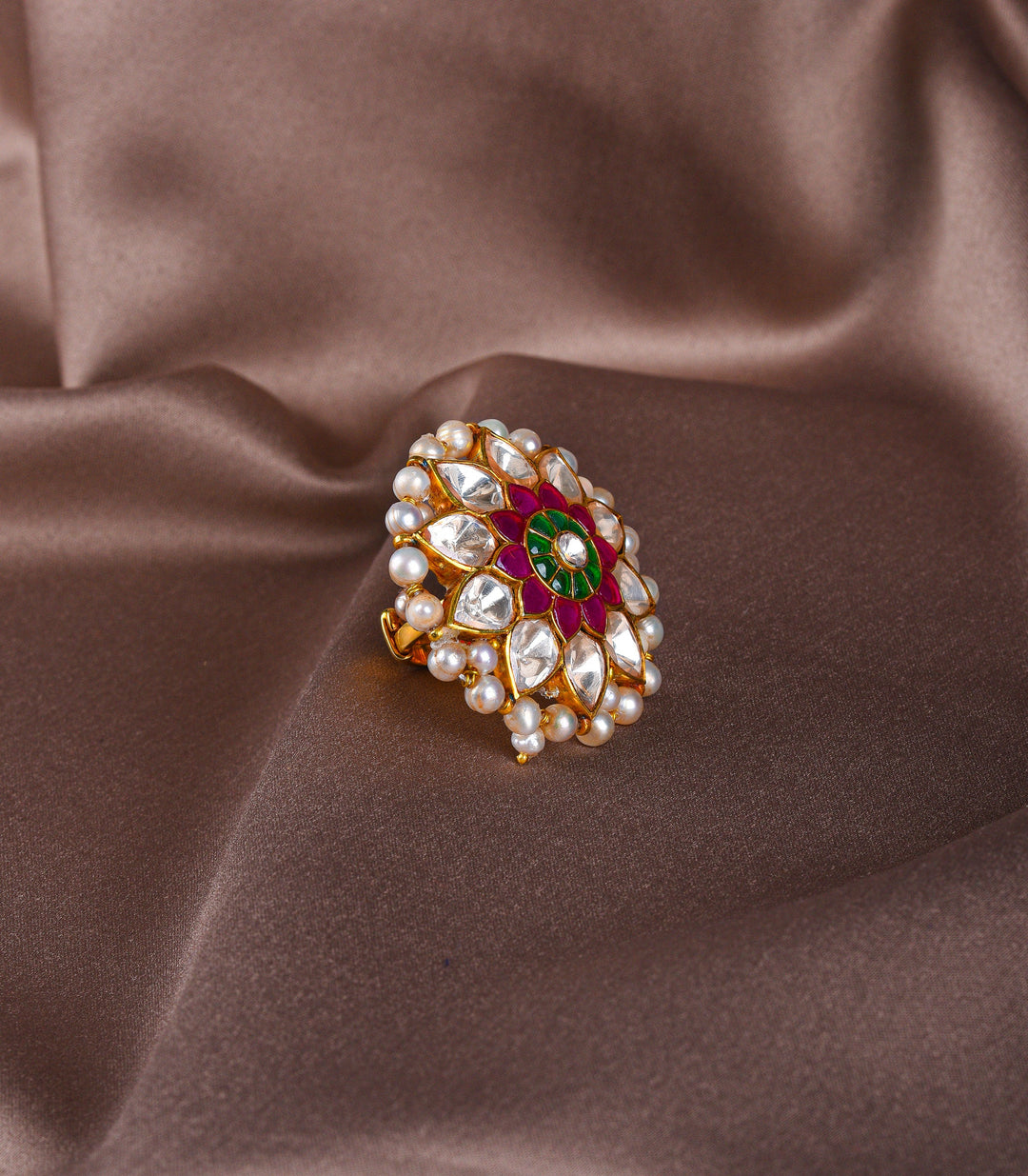 TANISHKA RED & GREEN MOISSANITE RING