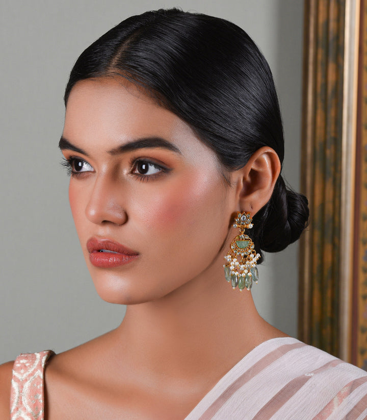 HIMANSHI GREEN KUNDAN NECKLACE SET