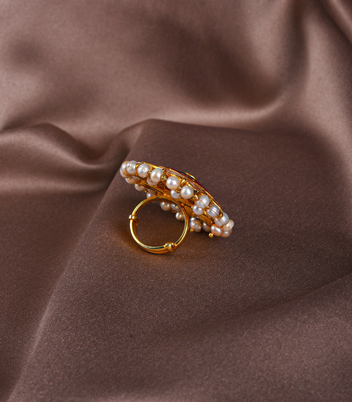 TANISHKA RED & GREEN MOISSANITE RING