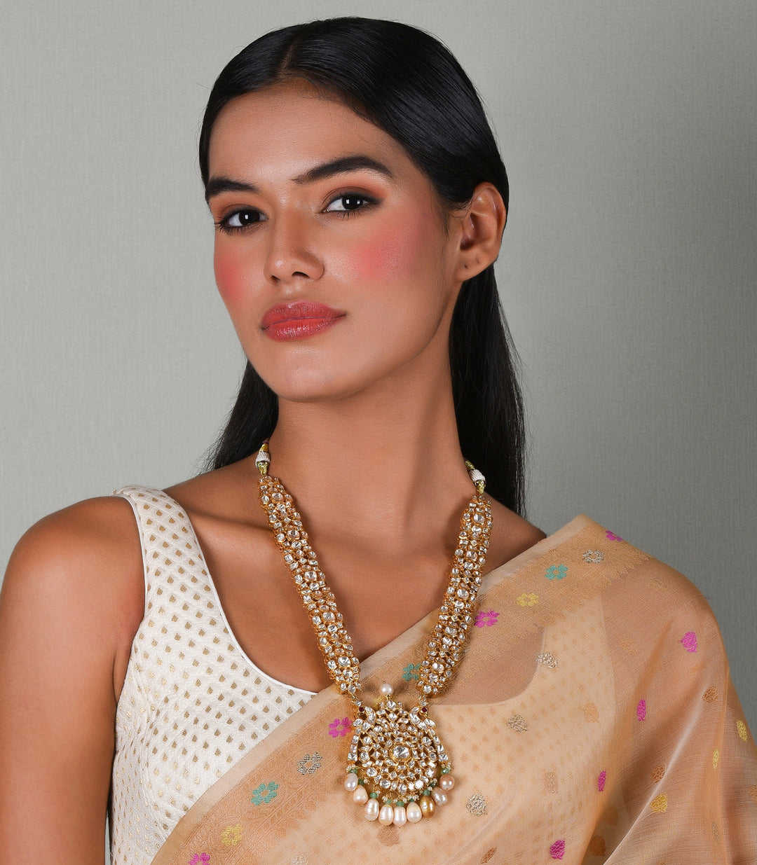 URVASHEE WHITE & GREEN MOISSANITE PENDANT