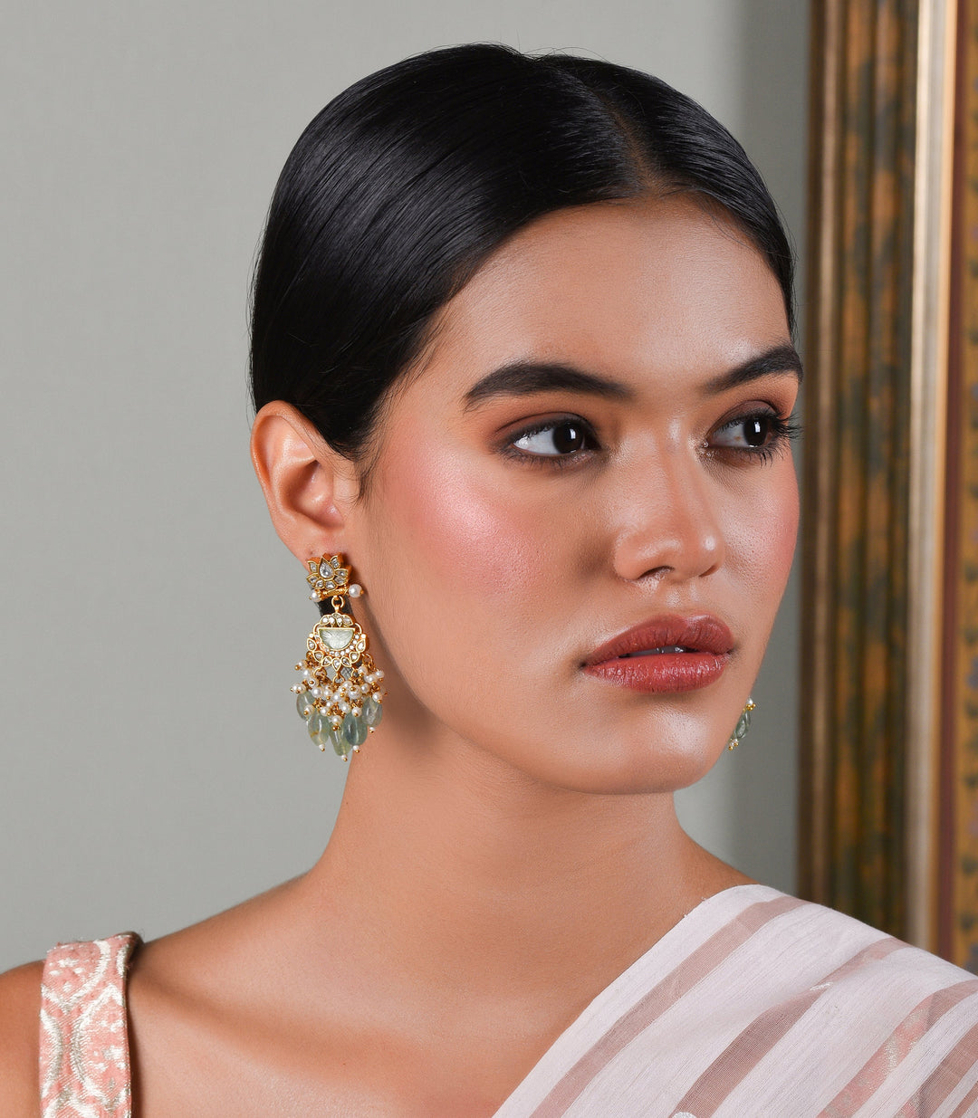 HIMANSHI GREEN KUNDAN NECKLACE SET