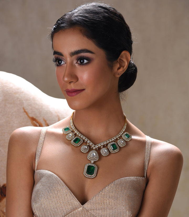 ANAMIKA GREEN POLKI NECKLACE SET