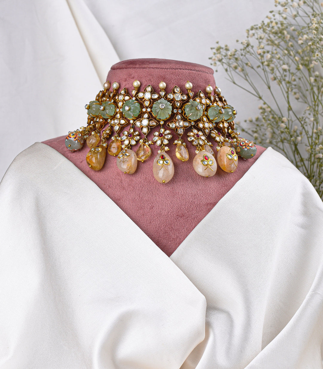 RAKSHITA GREEN MOISSANITE NECKLACE