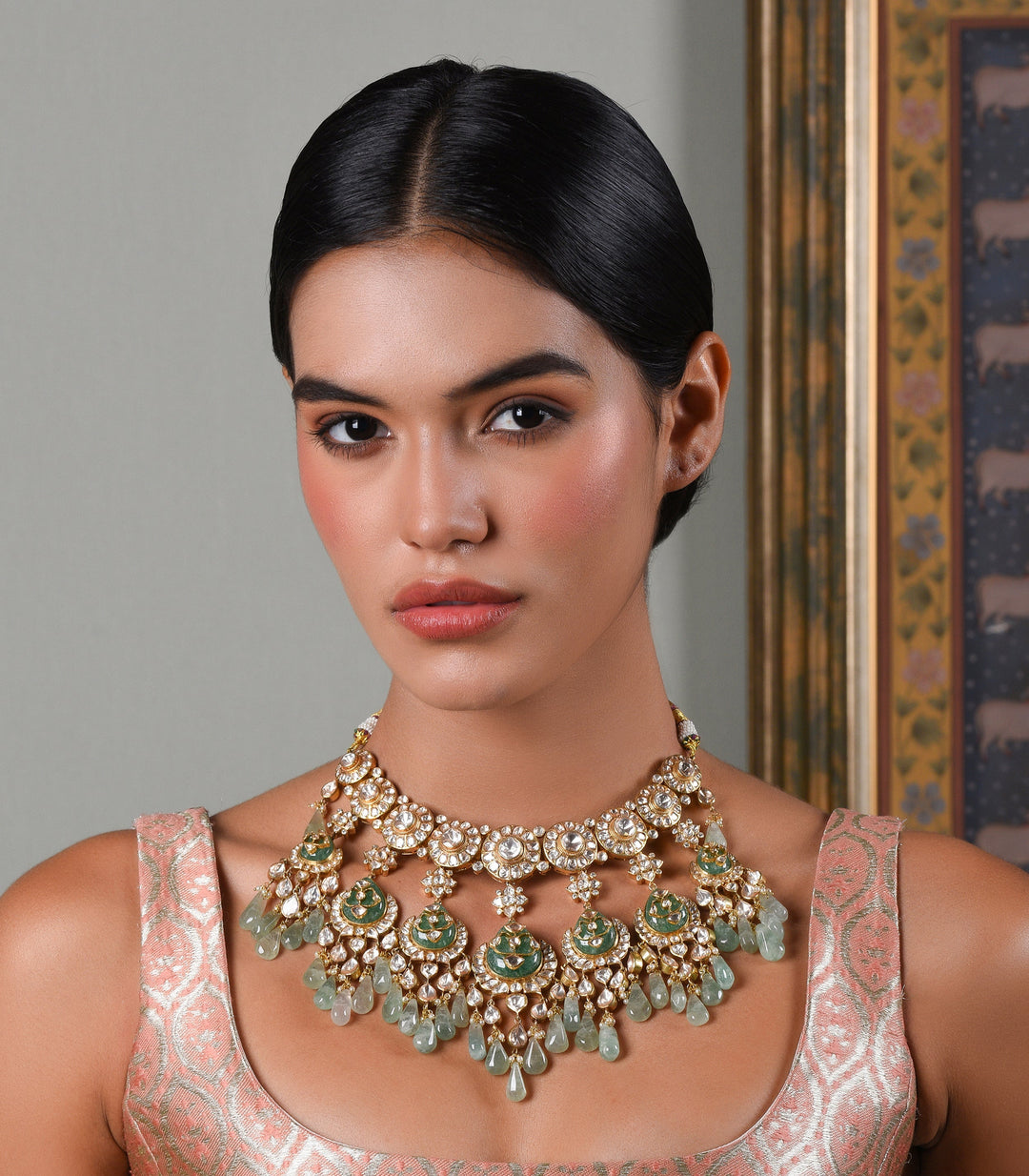 NANDITA GREEN MOISSANITE NECKLACE SET