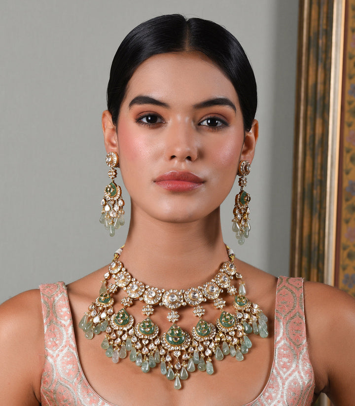 NANDITA GREEN MOISSANITE NECKLACE SET