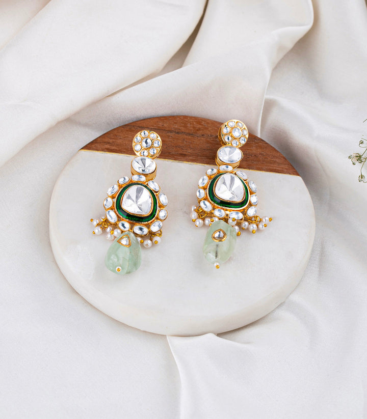 Sarbini Green Polki Necklace Set