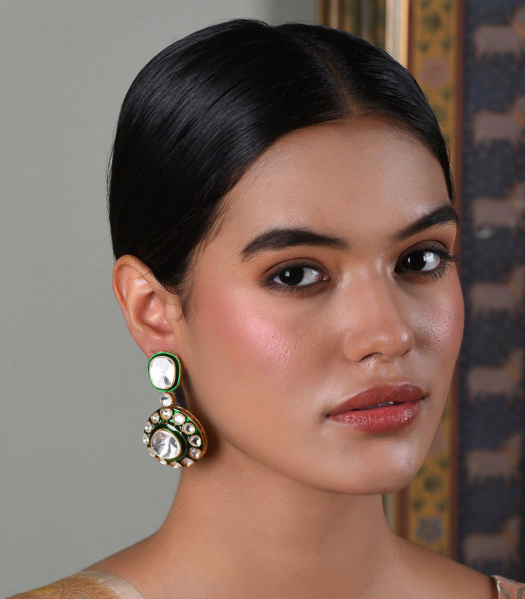 YASHMITA GREEN POLKI NECKLACE SET