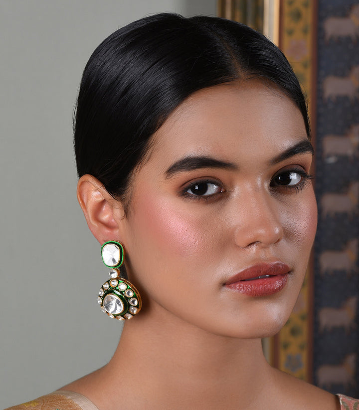 YASHMITA GREEN POLKI NECKLACE SET