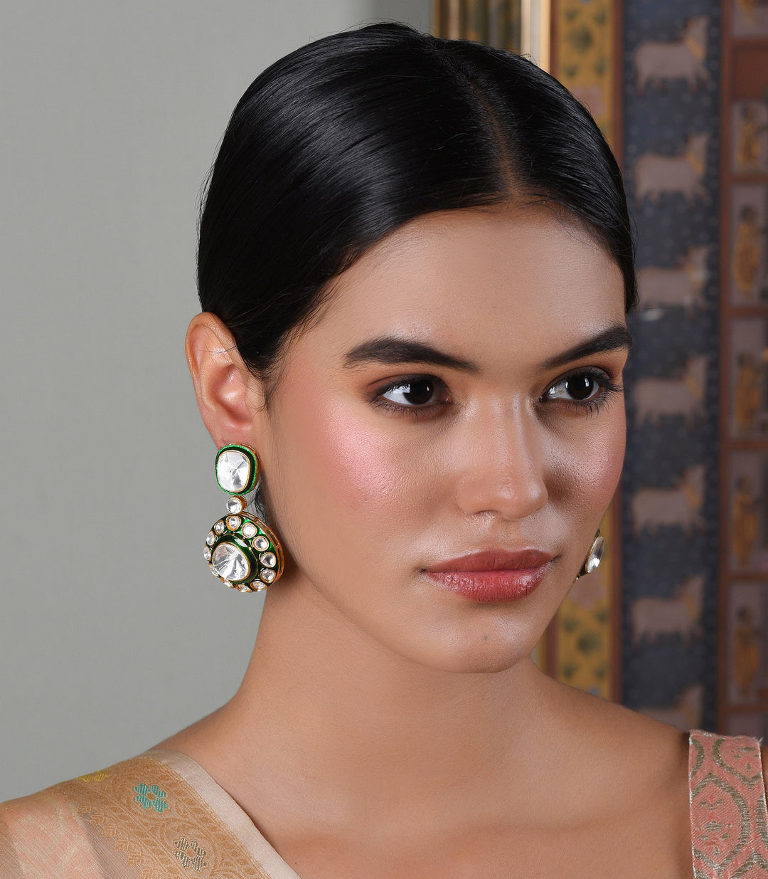 YASHMITA GREEN POLKI NECKLACE SET