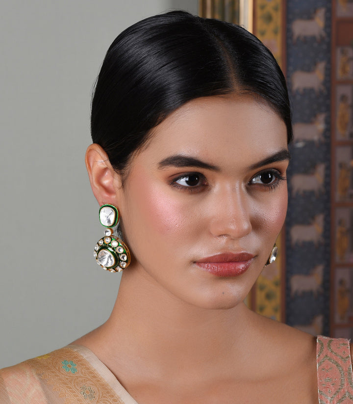 YASHMITA GREEN POLKI NECKLACE SET