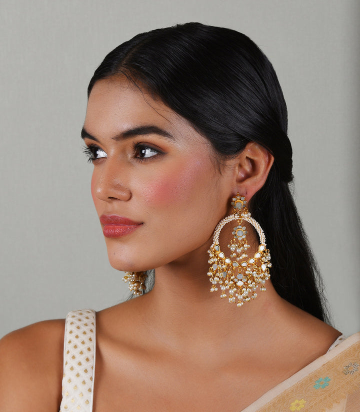 SADHVI MOTHER OF  PEARL EARRING