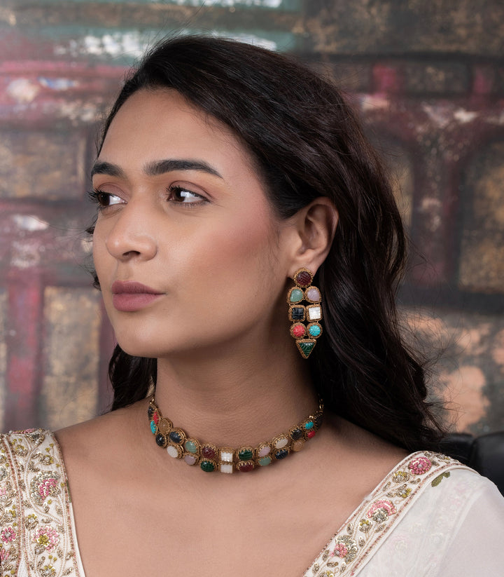 RAMHI NAVRATAN NECKLACE SET