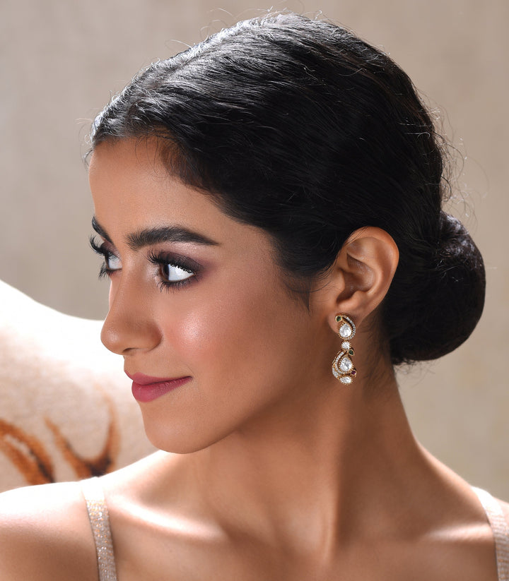 MENKA RED & GREEN POLKI NECKLACE SET