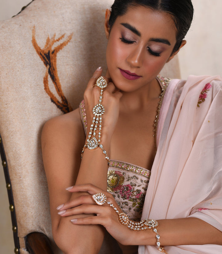 CHANDNI KUNDAN GOLD PLATED HATHPHOOL