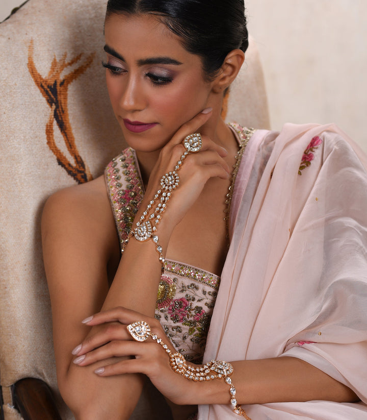 CHANDNI KUNDAN GOLD PLATED HATHPHOOL