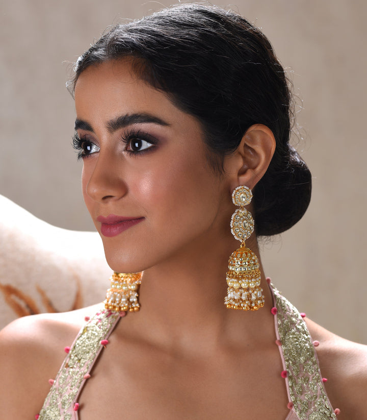 GAUTAMI WHITE KUNDAN JHUMKA