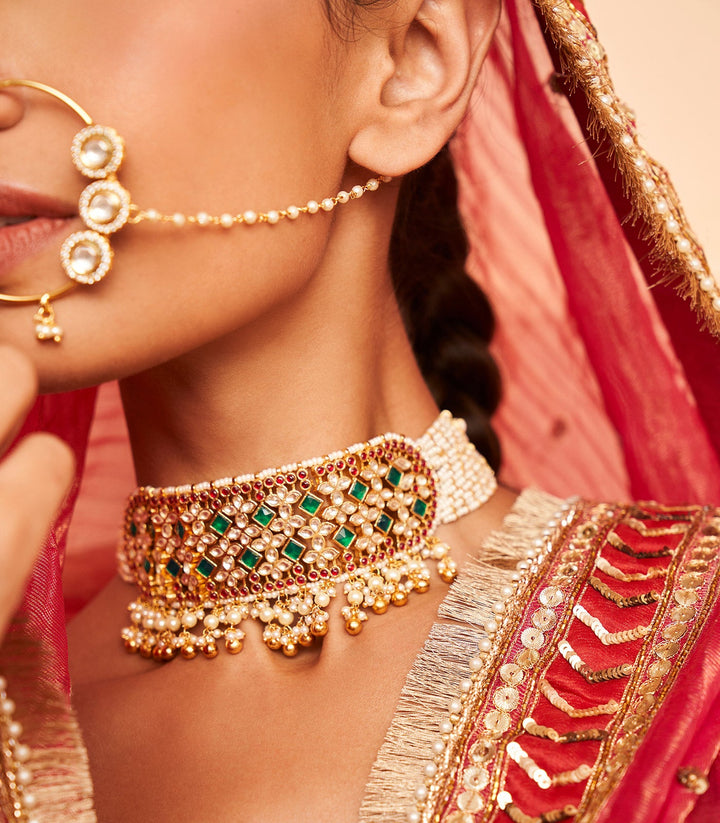 Ananta Red & Green Choker Set