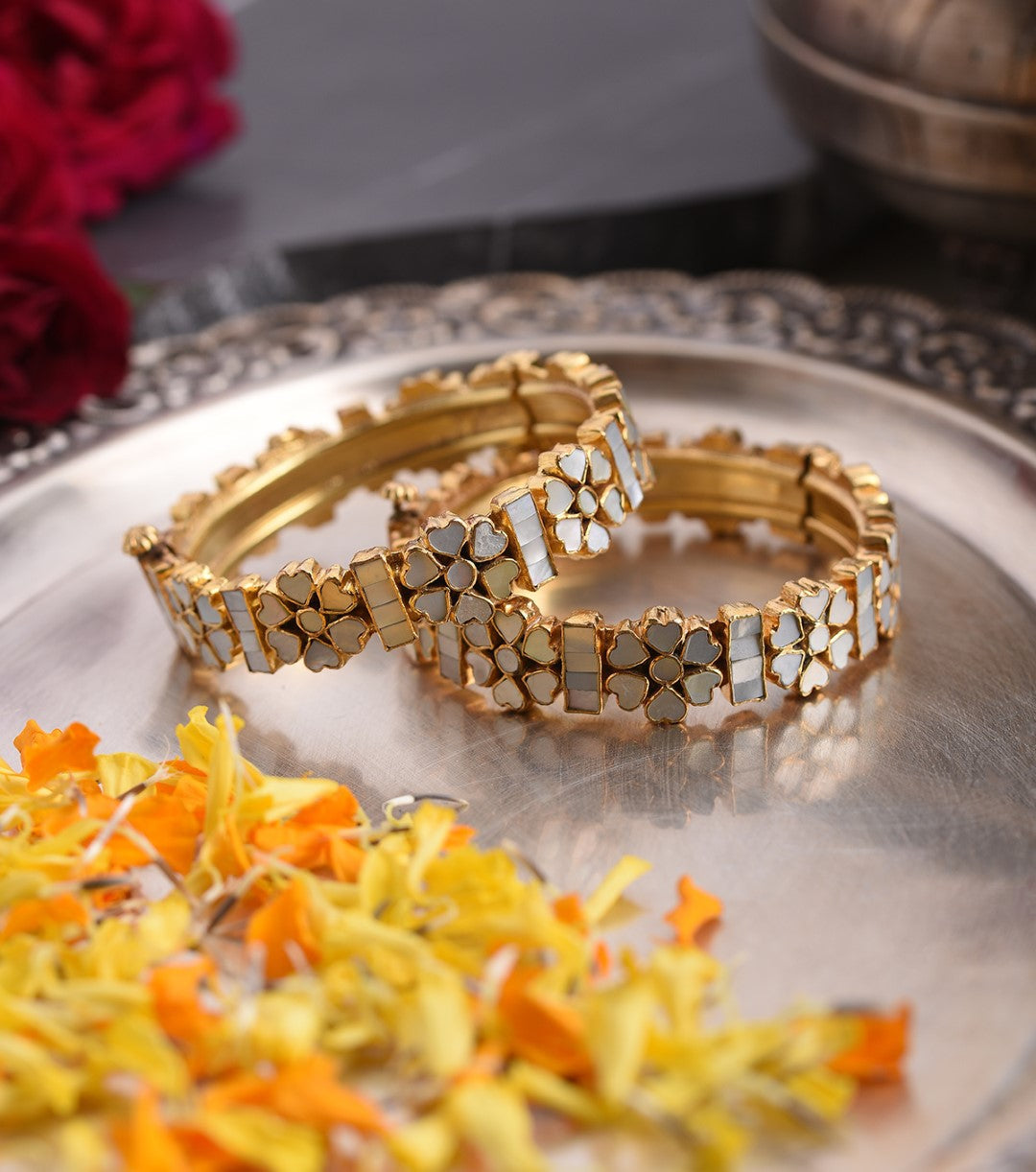 Mitali Mother Of Pearls Bangles