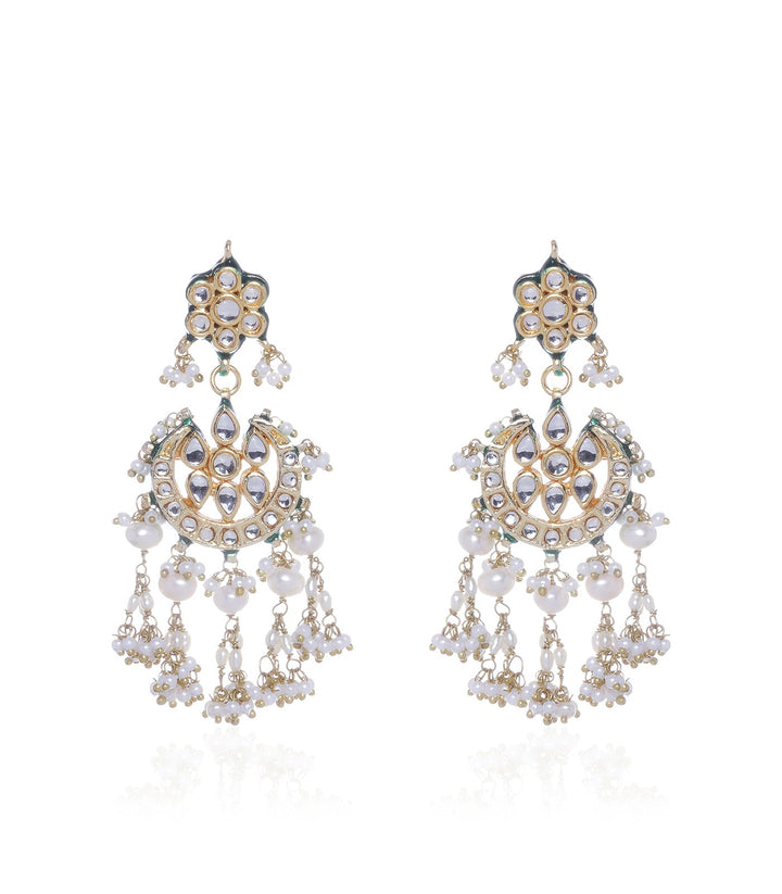 Vaidehi Green Kundan Chandbali