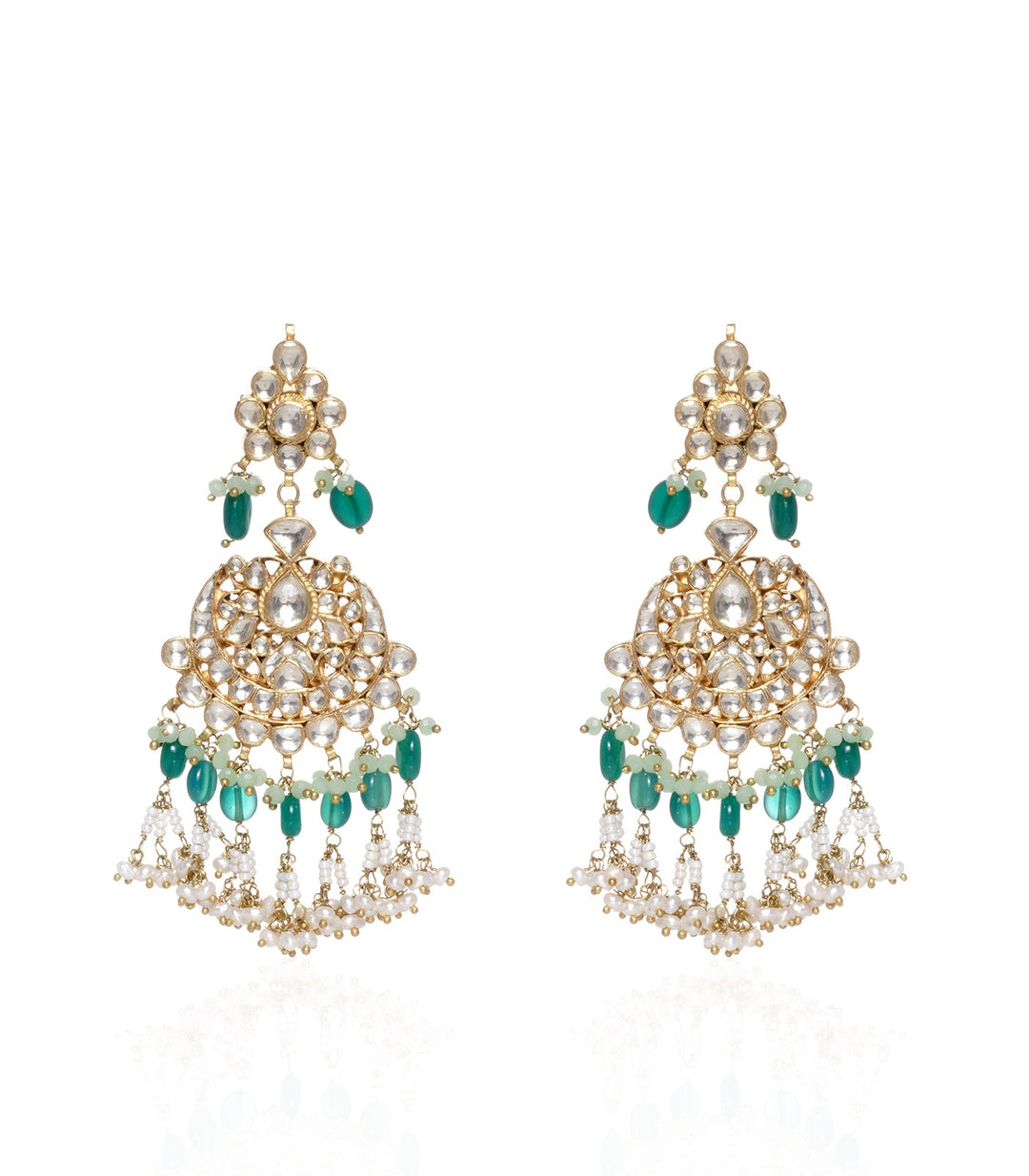 RUDRAKALI GREEN KUNDAN EARRING