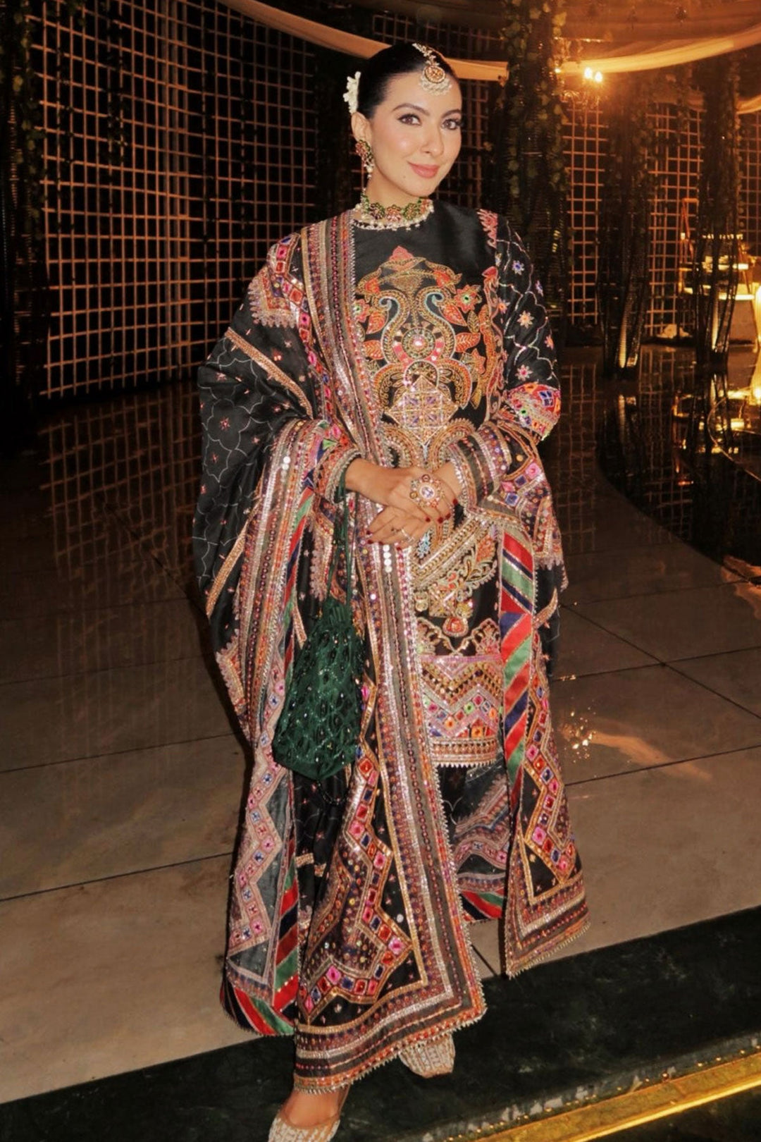 Niki Mehra in Aawanya Navratan Choker Set