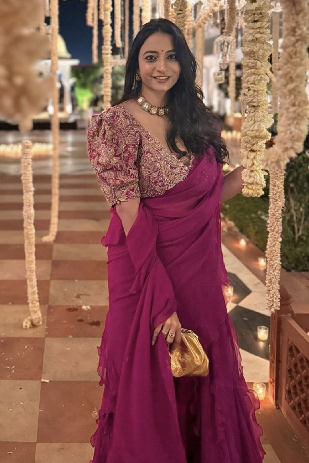 Rasna Bhasin in Bhavaprita Navratan Necklace Set