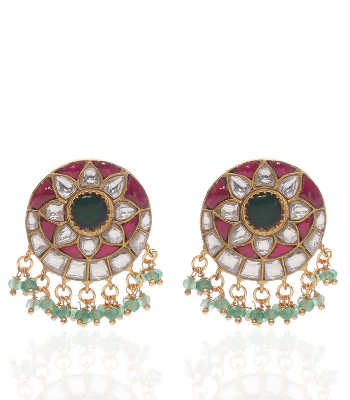 AMISHA PINK KUNDAN STUD