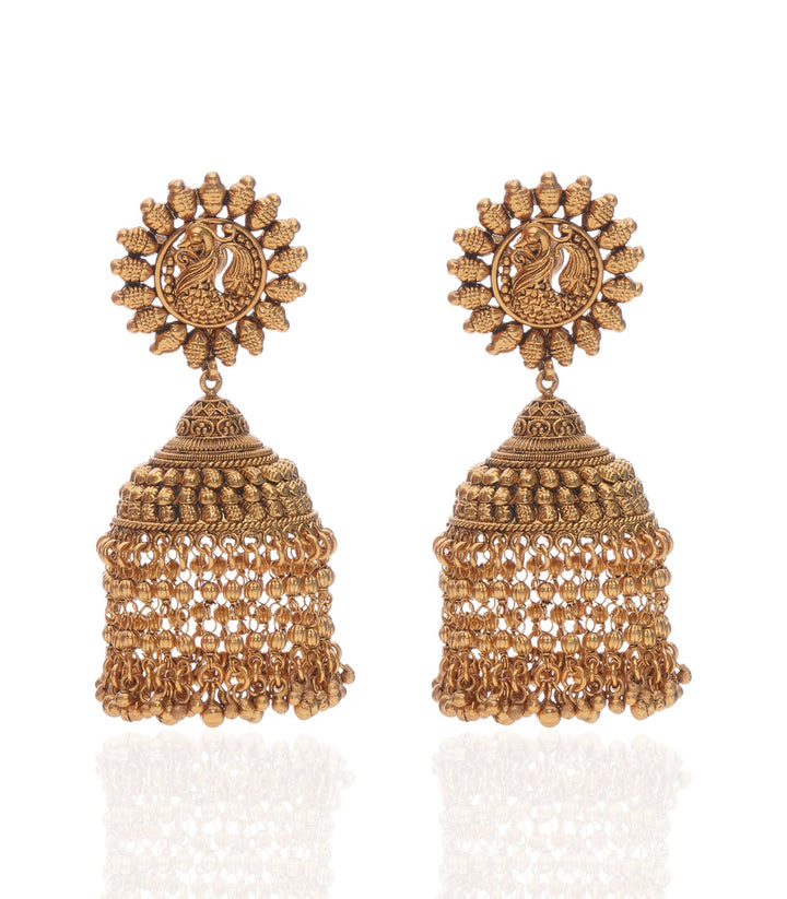 SANSKRITI GOLD PLATED  KUNDAN JHUMKA