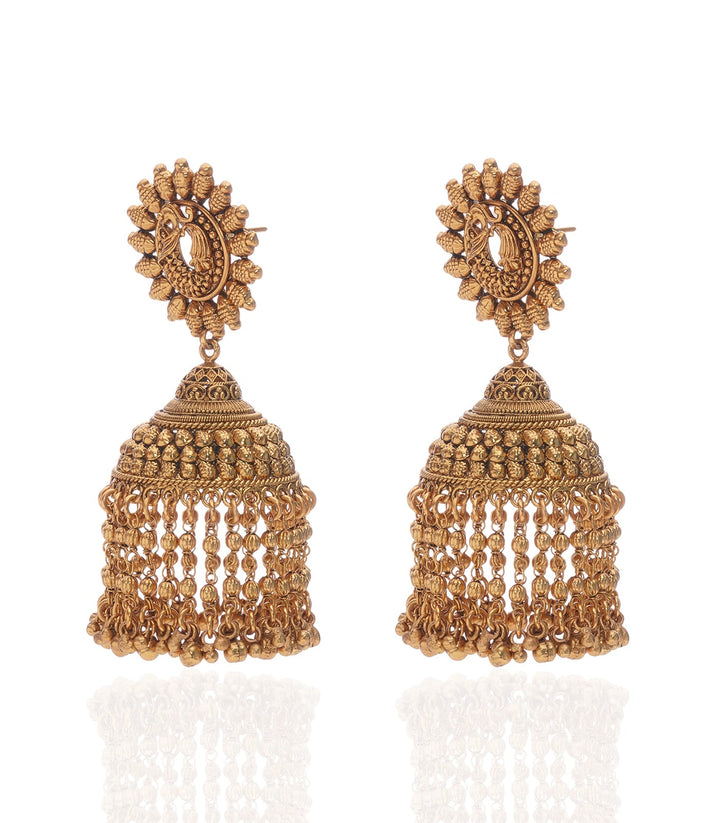 SANSKRITI GOLD PLATED  KUNDAN JHUMKA