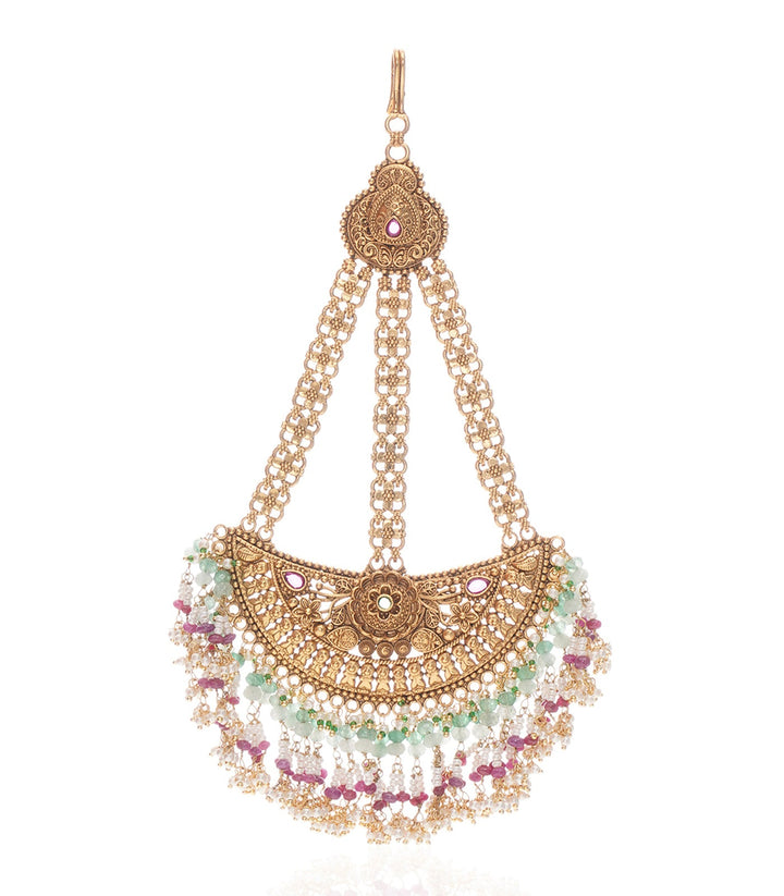 SANJANA GOLD PLATED  KUNDAN PASSA