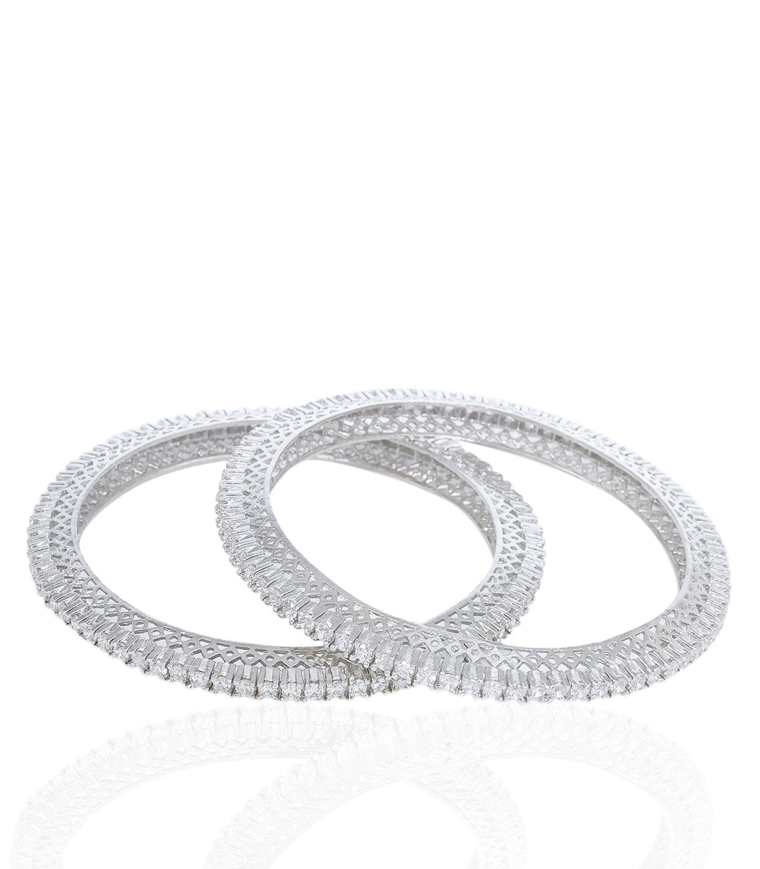 EVELINA WHITE ZIRCON BANGLES