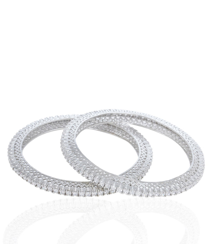 EVELINA WHITE ZIRCON BANGLES