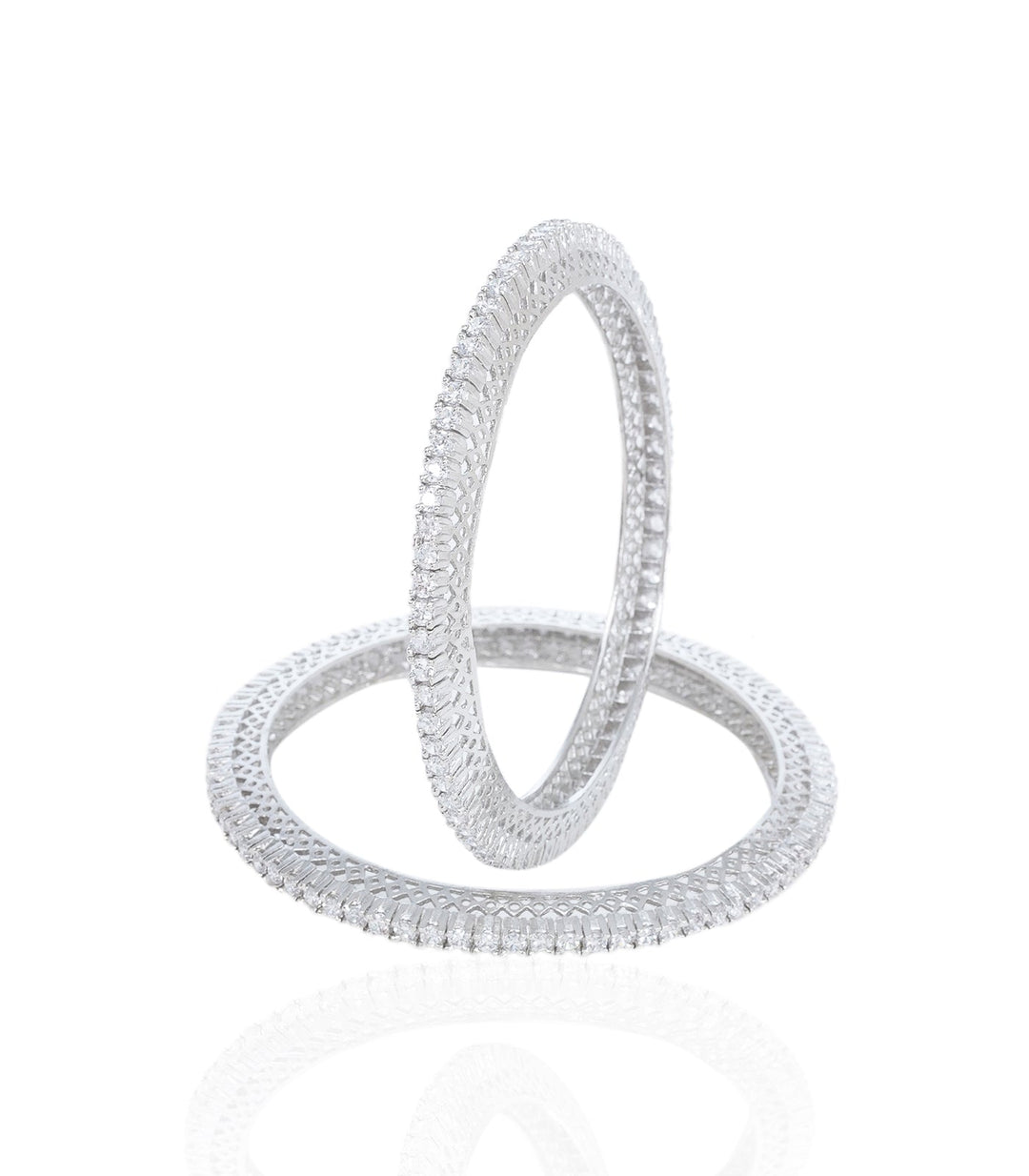 EVELINA WHITE ZIRCON BANGLES
