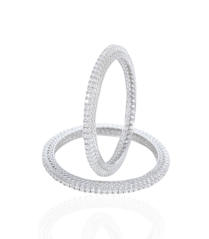 EVELINA WHITE ZIRCON BANGLES