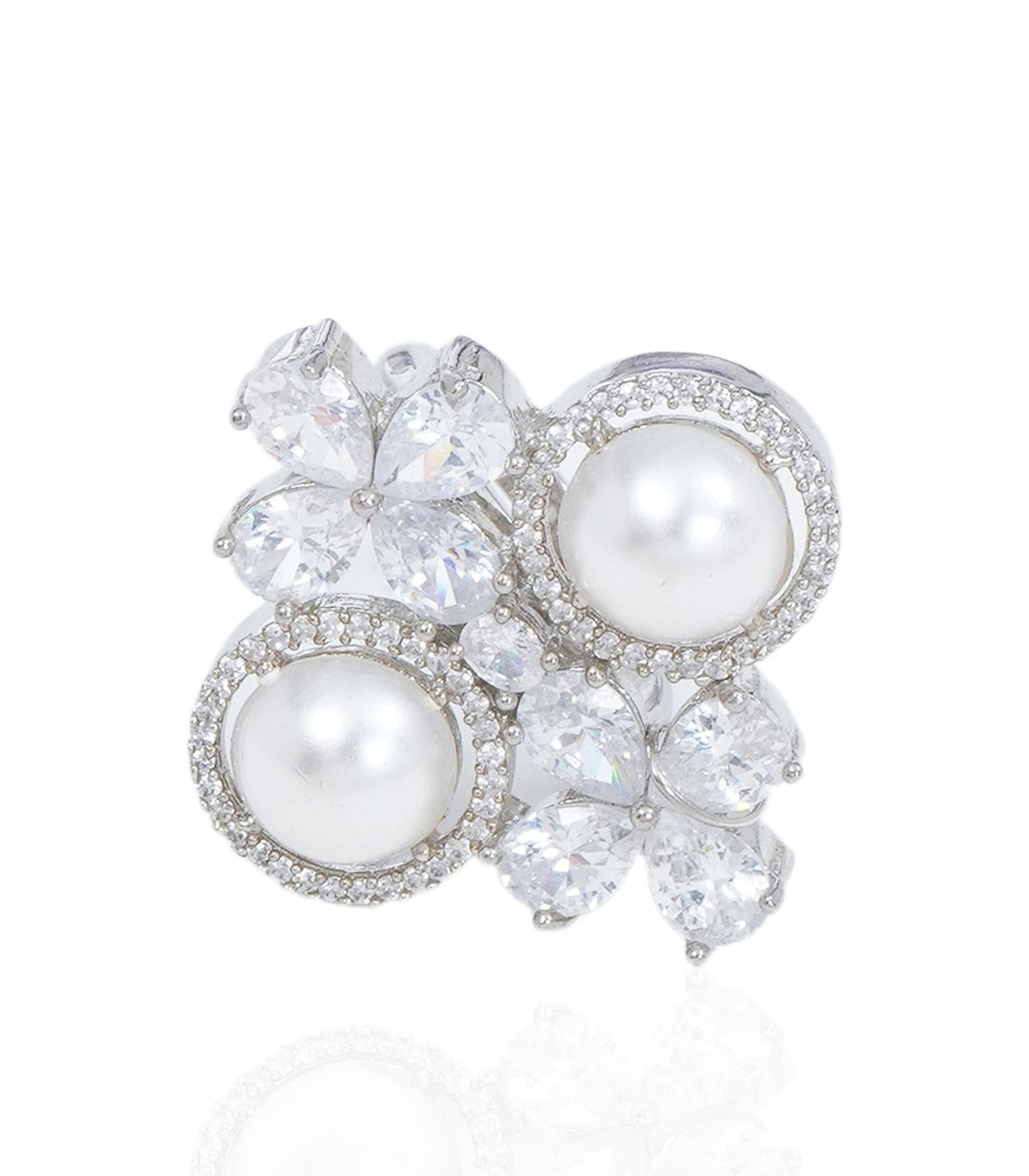 MANITA SLIVER FINISH ZIRCON RING