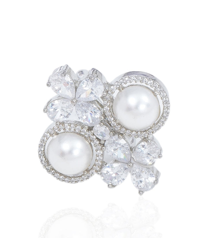 MANITA SLIVER FINISH ZIRCON RING