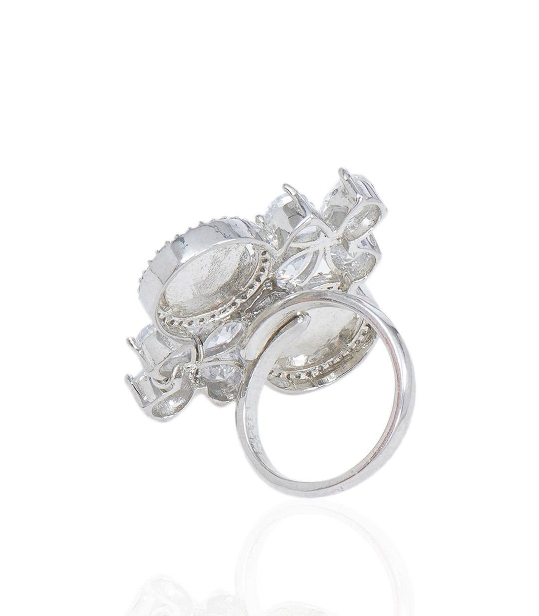 MANITA SLIVER FINISH ZIRCON RING