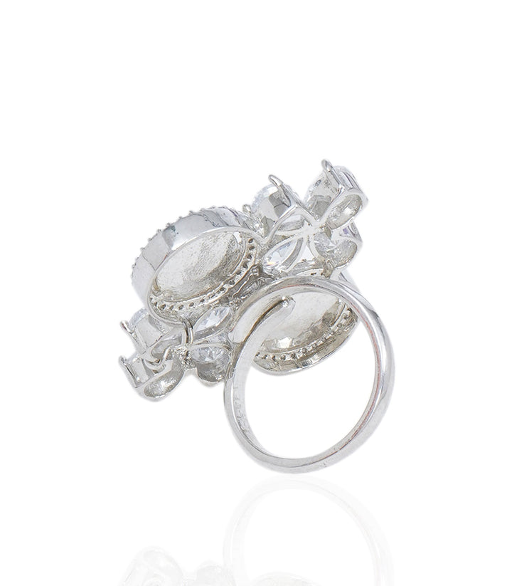 MANITA SLIVER FINISH ZIRCON RING