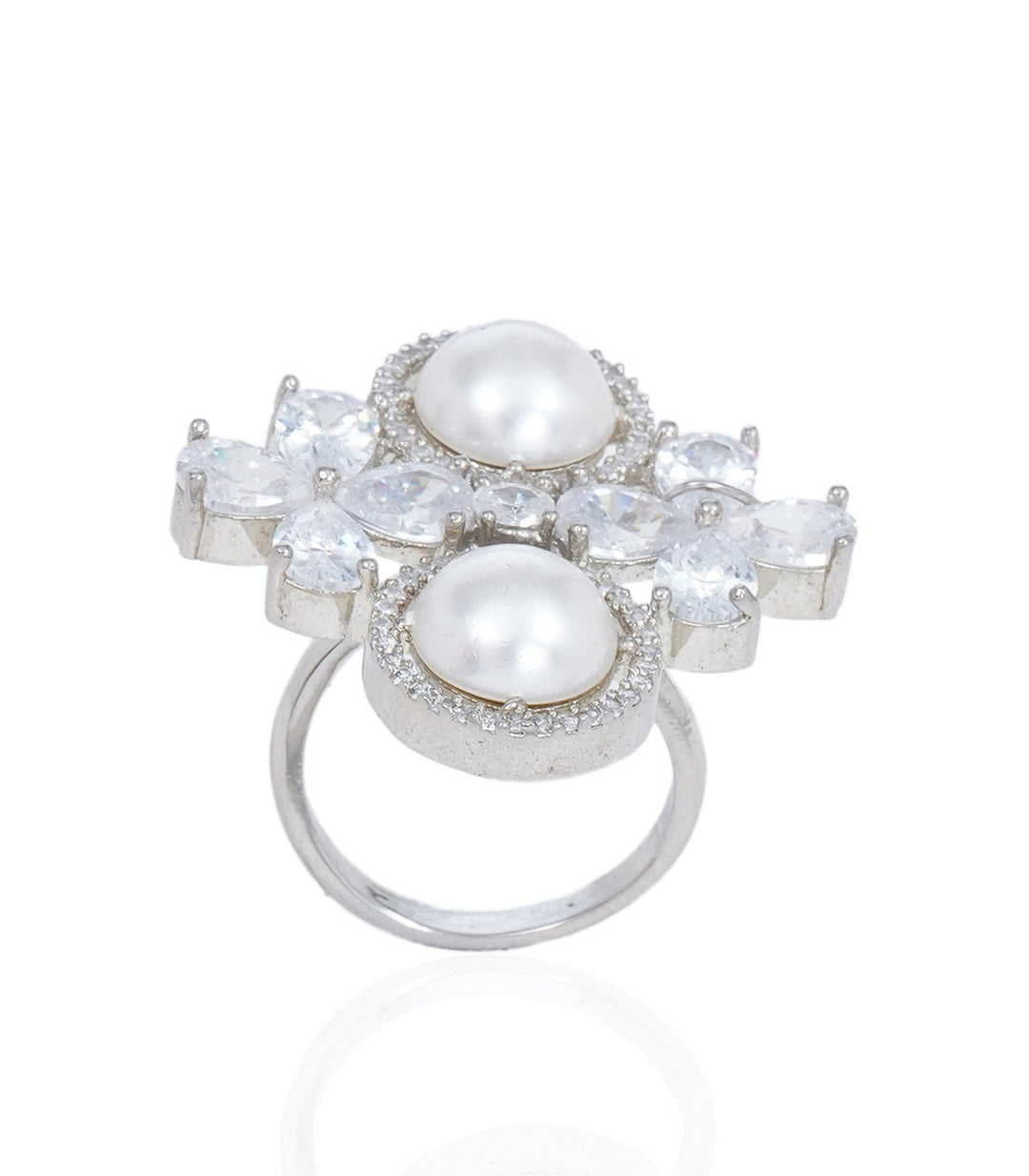 MANITA SLIVER FINISH ZIRCON RING