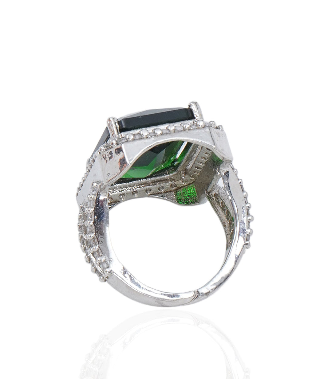 RIKEE SILVER FINISH ZIRCON RING